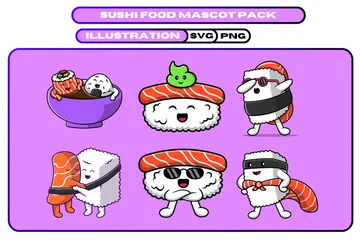 Sushis Saumon Pack d'Illustrations