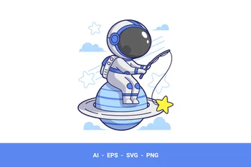 Süße Astronauten Illustrationspack