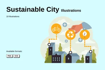 Sustainable City Illustration Pack