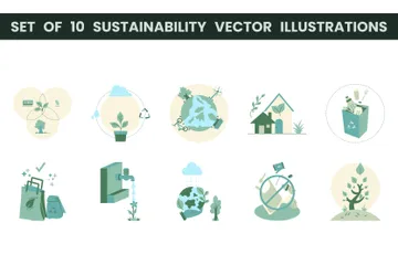 Sustentabilidade Pacote de Ilustrações