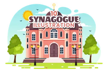Synagogue Building Illustration Pack