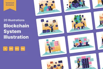 Système de blockchain Illustration Pack