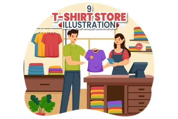 T-shirt Store Illustration Pack