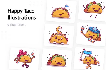 Joyeux Taco Pack d'Illustrations