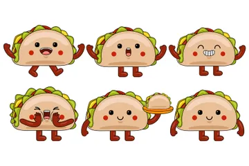 Taco Mascot Illustration Pack