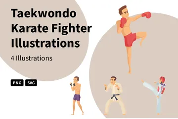 Combattant de karaté et de taekwondo Pack d'Illustrations