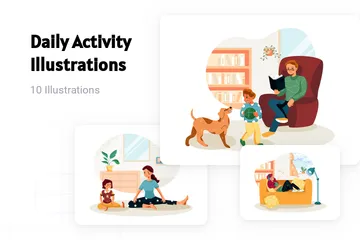 Tägliche Aktivitäten Illustrationspack
