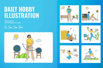 Tägliches Hobby Illustrationspack