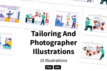 Couture et photographe Pack d'Illustrations