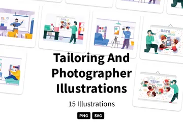 Tailoring And Photographer Illustration Pack