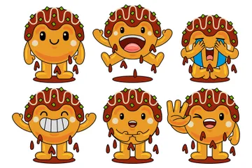 Takoyaki Mascot Illustration Pack