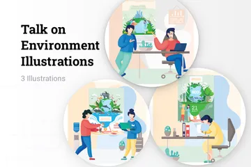 Talk On Environment Illustration Pack