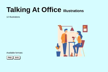 Talking At Office Illustration Pack