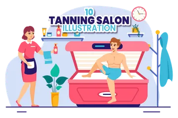 Tanning Salon Illustration Pack
