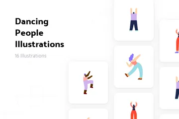 Tanzende Menschen Illustrationspack
