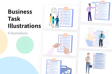 Tarea empresarial Paquete de Ilustraciones