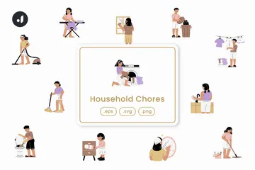 Tareas del hogar Paquete de Ilustraciones