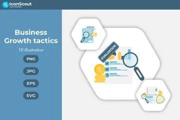 Táticas de crescimento de negócios Pacote de Ilustrações