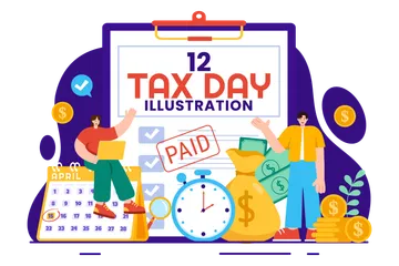 Tax Day Illustration Pack