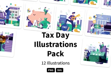 Tax Day Illustration Pack