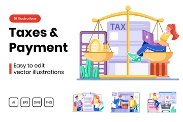 Taxes et paiement Pack d'Illustrations