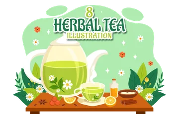 Té de hierbas Paquete de Ilustraciones