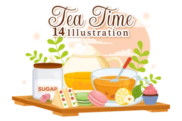 Tea Time Illustration Pack