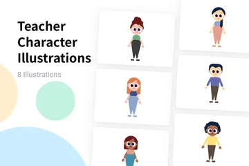 Teacher Character Illustration Pack