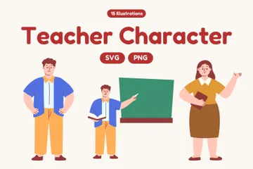 Teacher Character Illustration Pack