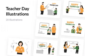 Teacher Day Illustration Pack