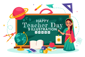 Teacher Day In India Illustration Pack