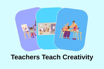 Teachers Teach Creativity Illustration Pack