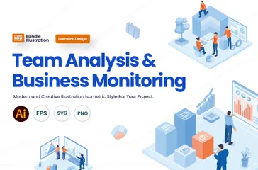 Team Analysis And Business Monitoring Illustration Pack
