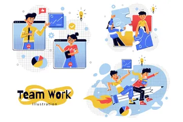 Team Work Concept Illustration Pack