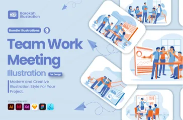 Team Work Meeting Illustration Pack