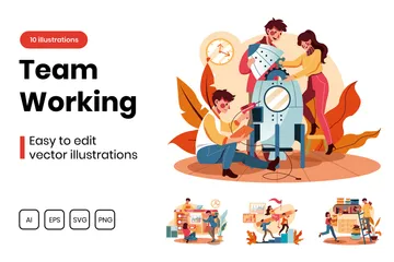 Team Working Illustration Pack