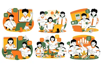 Teamwork-Projekt Illustrationspack