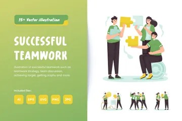 Successful Teamwork Illustration Pack