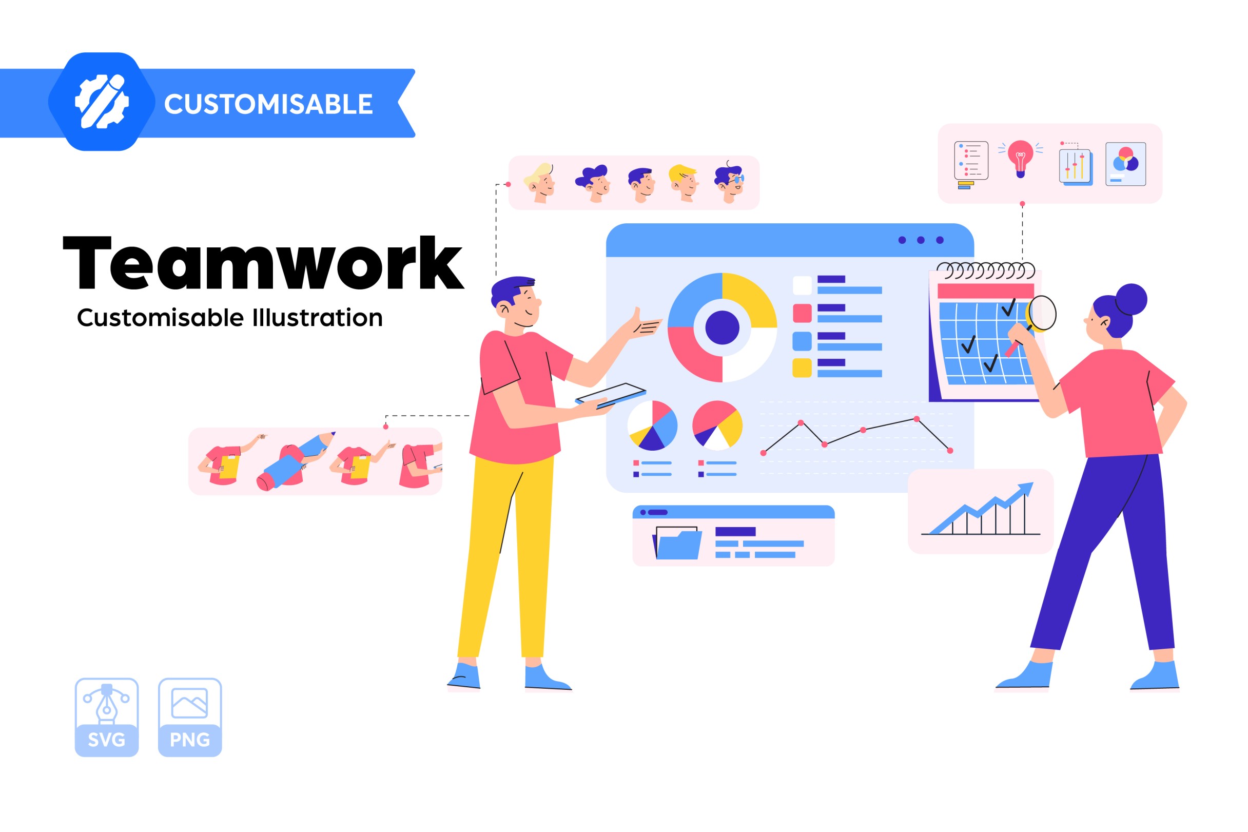 Teamwork Illustration Kit - Create Inspiring Team Collaboration ...