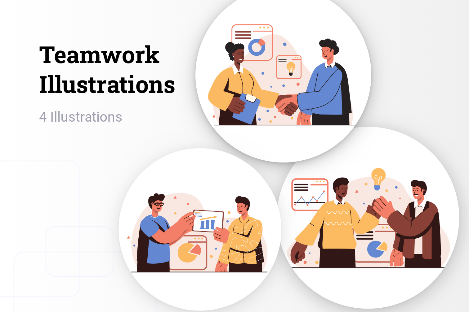 Premium Teamwork Illustration pack from Business Illustrations