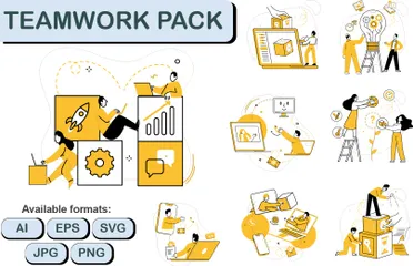 Teamwork-Paket Illustrationspack