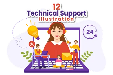 Technical Support System Illustration Pack