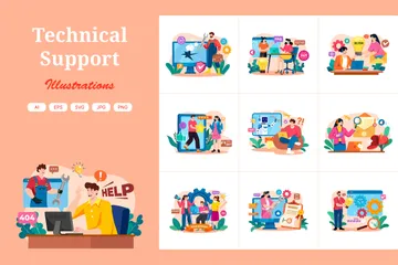 Technische Unterstützung Illustrationspack
