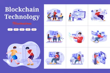 Technologie Blockchain Illustration Pack