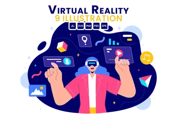 Technologie de réalité virtuelle Illustration Pack