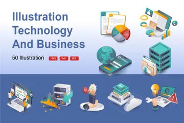 Technologie et affaires Illustration Pack