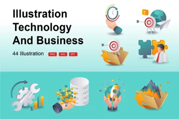 Technologie et affaires Illustration Pack