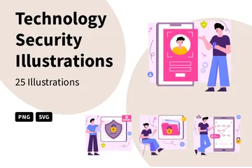 Technologie-Sicherheit Illustrationspack