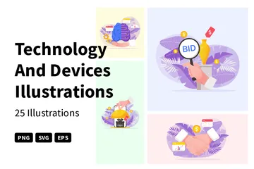 Technologie und Geräte Illustrationspack