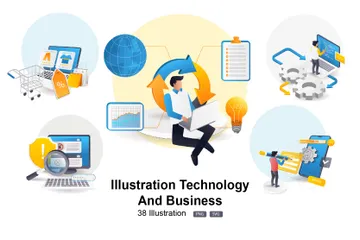 Technologie und Wirtschaft Illustrationspack